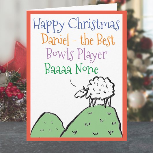 Sheep Design Frohe Weihnachten an einen Bowls Play Karte