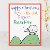 Sheep Design Frohe Weihnachten auf Chirurgen-Karte Karte (Gelbe Blume)