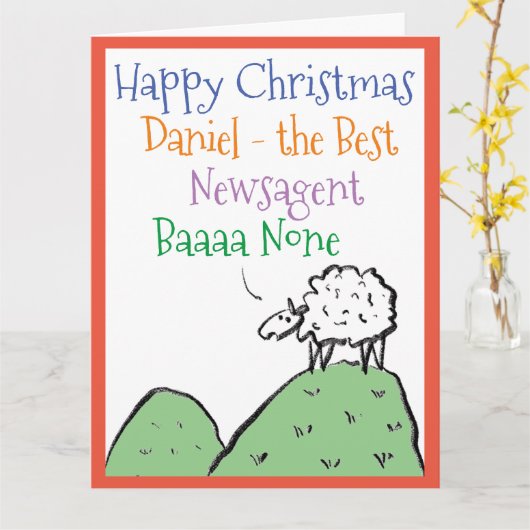 Sheep Design Frohe Weihnachten auf eine Newsagent Karte (Gelbe Blume)