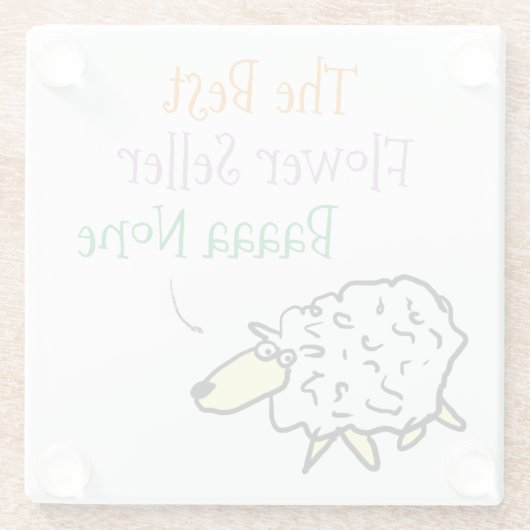 Sheep-Design für Blume-Verkäufer-Glas-Untersetzer Glasuntersetzer (Rückseite)