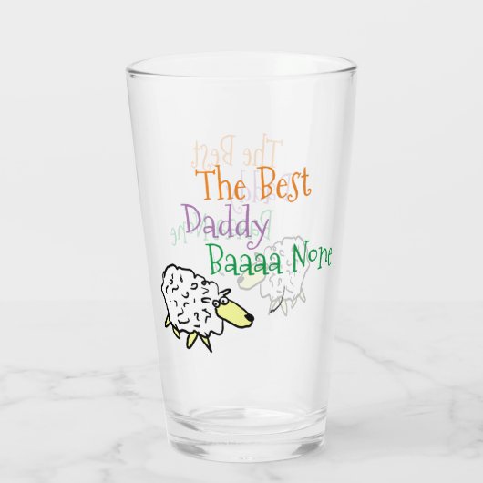 Sheep Design für das beste Daddy-Glas Glas (Rückseite)