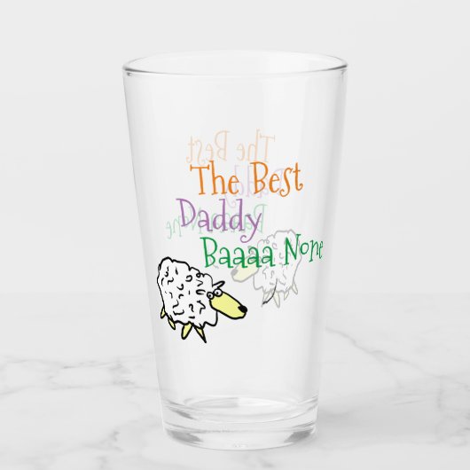Sheep Design für das beste Daddy-Glas Glas (Vorderseite)