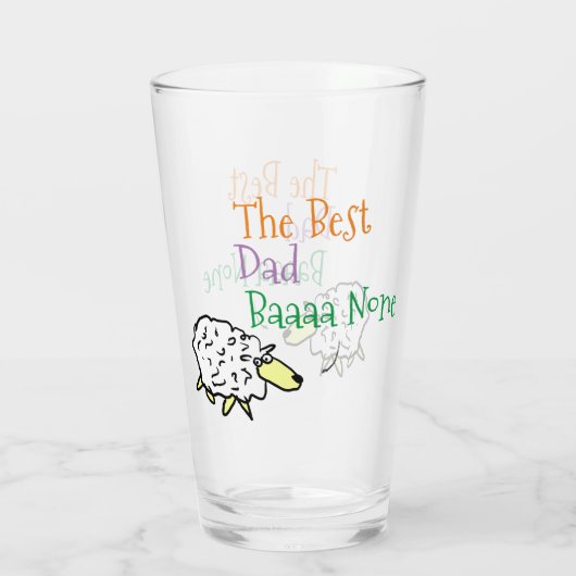 Sheep-Design für das beste Vater-Glas Glas (Rückseite)