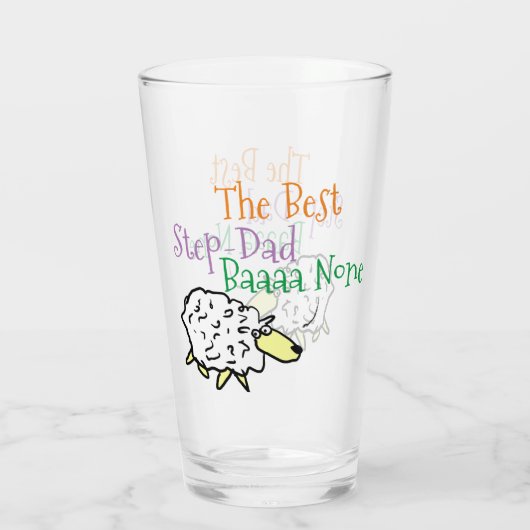 Sheep-Design für den Best Step-Vater Glas (Rückseite)