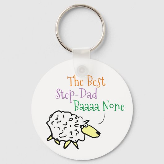 Sheep Design für den Best Step Vater Schlüsselanhä Schlüsselanhänger (Rückseite)