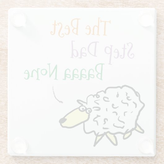 Sheep Design für den besten Step Vater Glass Unter Glasuntersetzer (Rückseite)