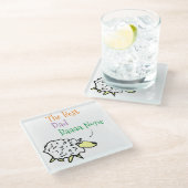 Sheep Design für den besten Vater-Glass-Untersetze Glasuntersetzer (Schrägansicht)