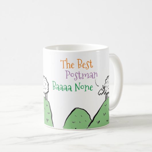 Sheep Design für eine Postman Coffee Tasse (VorderseiteRechts)