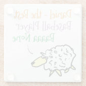 Sheep-Design für einen Baseball-Player-Untersetzer Glasuntersetzer (Rückseite)