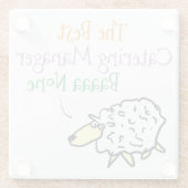 Sheep-Design für einen Catering Manager Glass Unte Glasuntersetzer (Rückseite)