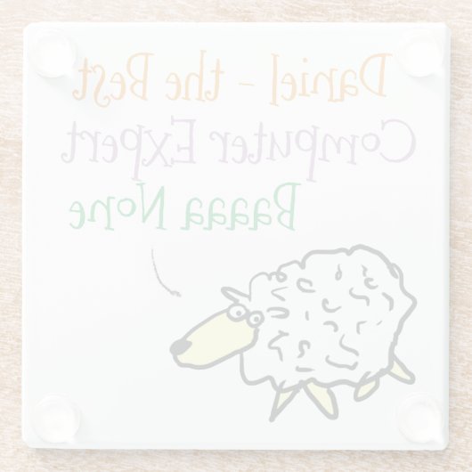 Sheep Design für einen Computer-Expert-Glass-Unter Glasuntersetzer (Rückseite)