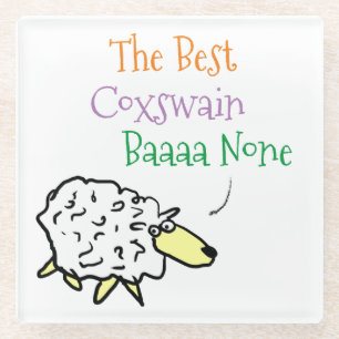 Sheep-Design für einen Coxswain-Untersetzer Glasuntersetzer