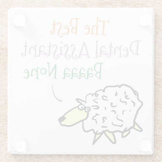 Sheep-Design für einen Dentalassistenten-Untersetz Glasuntersetzer (Rückseite)