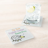 Sheep Design für einen englischen Teacher Glass Un Glasuntersetzer (Schrägansicht)