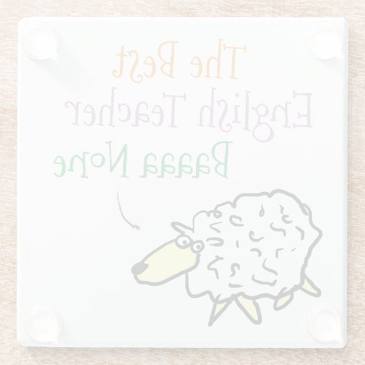 Sheep Design für einen englischen Teacher Glass Un Glasuntersetzer (Rückseite)