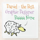 Sheep Design für einen grafischen Designer-Unterse Glasuntersetzer (Vorderseite)