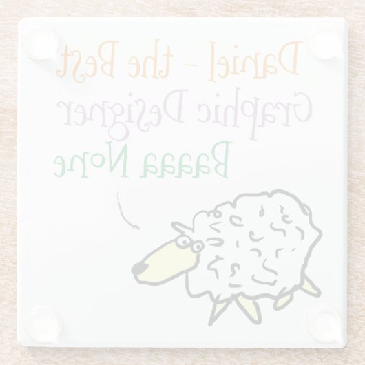 Sheep Design für einen grafischen Designer-Unterse Glasuntersetzer (Rückseite)
