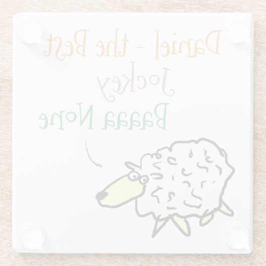 Sheep Design für einen Jockey-Glass-Untersetzer Glasuntersetzer (Rückseite)