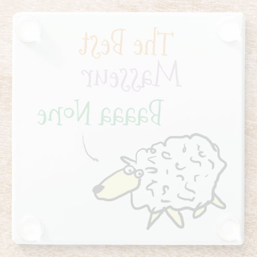 Sheep Design für einen Masseur-Untersetzer Glasuntersetzer (Rückseite)