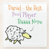 Sheep-Design für einen Pool Player-Untersetzer Glasuntersetzer (Vorderseite)