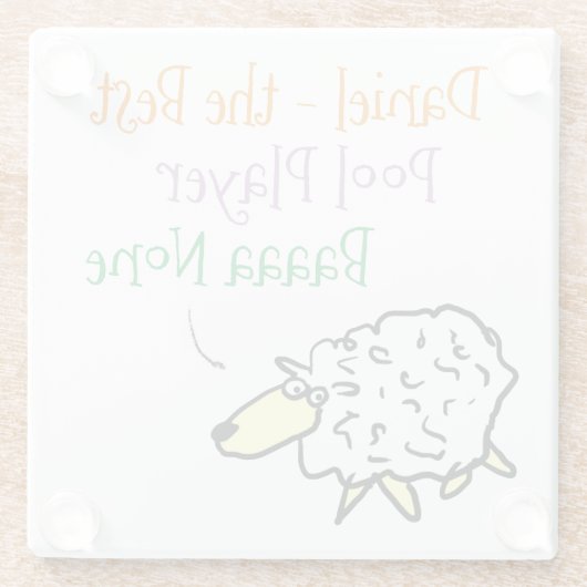 Sheep-Design für einen Pool Player-Untersetzer Glasuntersetzer (Rückseite)