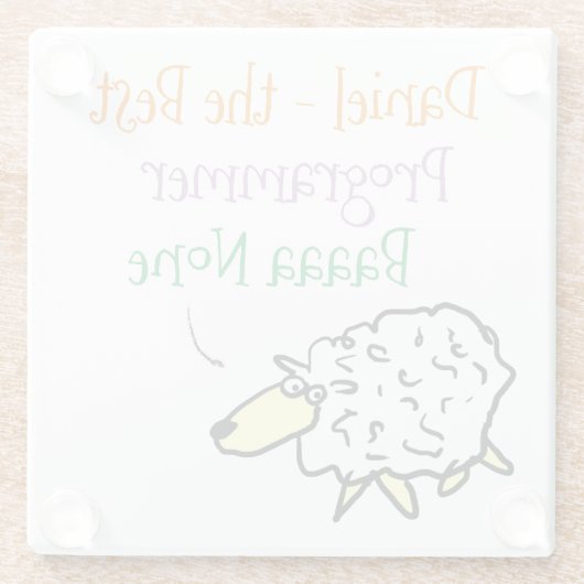 Sheep-Design für einen Untersetzer aus Programmier (Rückseite)