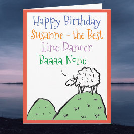 Sheep Design Happy Birthday to a Line Dancer Karte