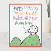 Sheep Design Happy Geburtstag zu einem Basketball- Karte (Vorderseite)