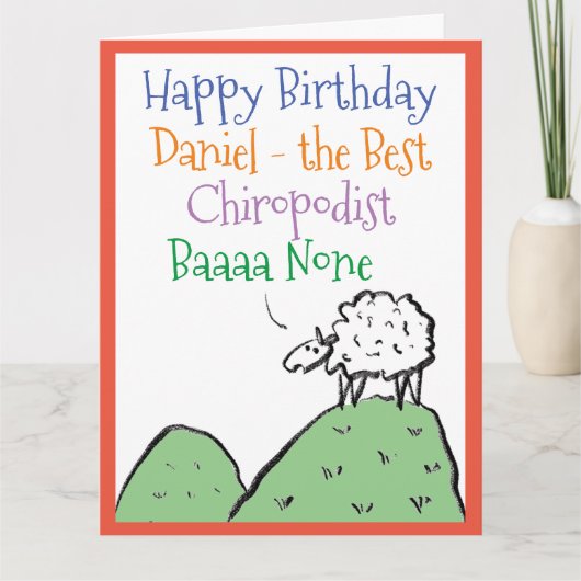 Sheep Design Happy Geburtstag zu einem Chiropodist Karte (Vorderseite)