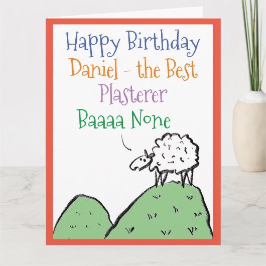 Sheep Design Happy Geburtstag zu einem Plasterer Karte (Vorderseite)