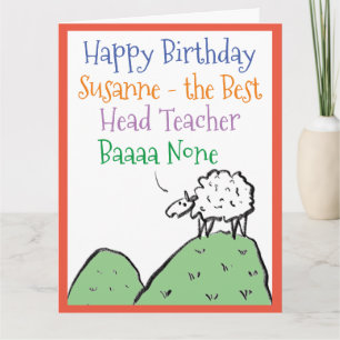 Sheep Design Happy zum Geburtstag als Head Teacher Karte