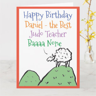Sheep Design Happy zum Geburtstag eines Judo-Lehre Karte
