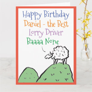 Sheep Design Happy zum Geburtstag eines LKW-Fahrer Karte