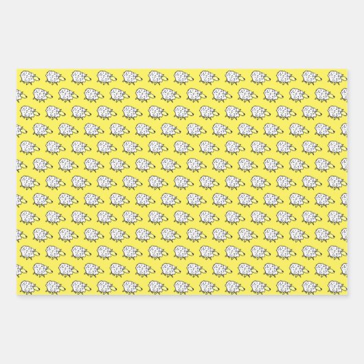 Sheep Design Illustration über das gesamte Muster Geschenkpapier Set (Vorderseite 3)