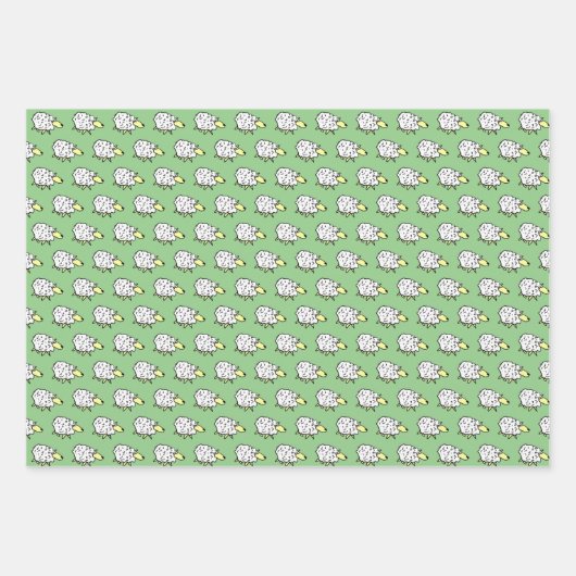 Sheep Design Illustration über das gesamte Muster Geschenkpapier Set (Vorderseite 2)