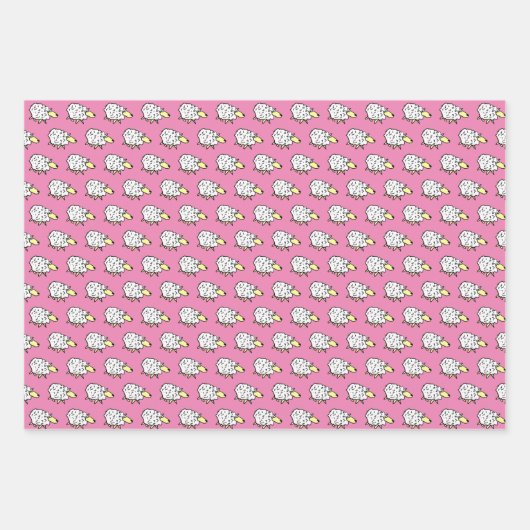 Sheep Design Illustration über das gesamte Muster Geschenkpapier Set (Vorderseite)