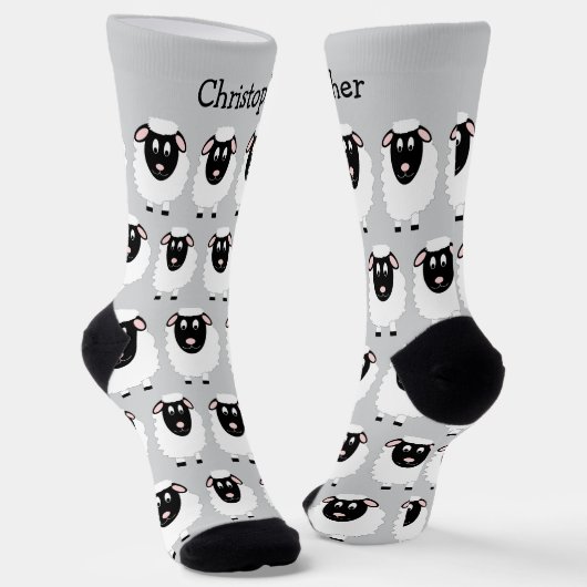 Sheep Design Personalised Socken (Gewinkelt)
