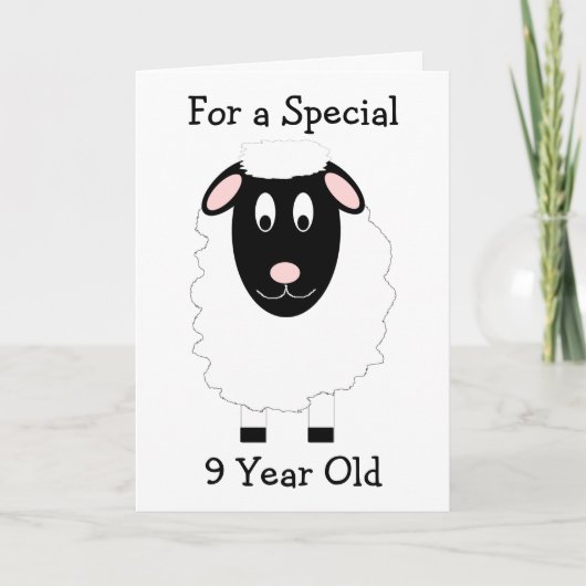 Sheep Design Personalisiert 9. Geburtstag Karte (Vorderseite)