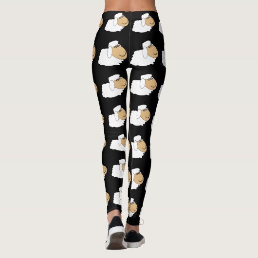 Sheep Design Sie wählen Hintergrundfarbe Leggings (Rückseite)