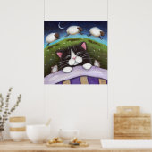 Sheep Dreams Fantasy Chat Art Print Poster (Küche)
