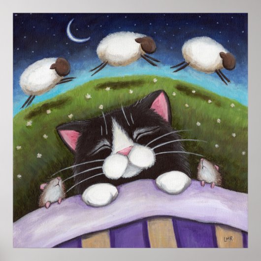 Sheep Dreams Fantasy Chat Art Print Poster (Vorne)