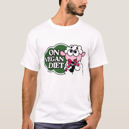 Sheep Eating Flower Saying “On Vegan Diet” T-Shirt