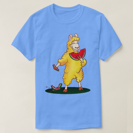 Sheep Eating Watermelon T-Shirt (Design vorne)