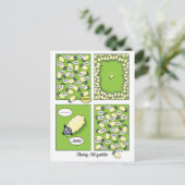 Sheep Etiquette Postkarte (Stehend Vorderseite)