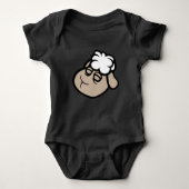Sheep Face Sad Tired Exhausted Sleeping Weary Baby Strampler (Vorderseite)