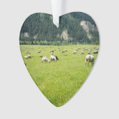 Sheep Farm Shepherd Dated Photo Custom Ornament (Vorderseite)