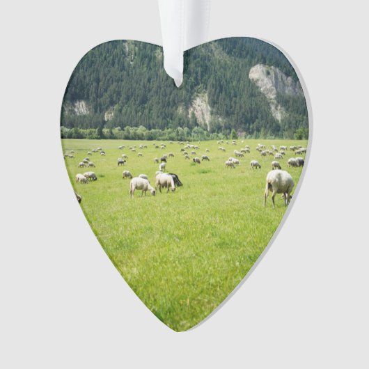 Sheep Farm Shepherd Dated Photo Custom Ornament (Vorderseite)