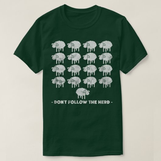 Sheep Farmer Don't Follow The Herd Farm Animal Dis T-Shirt (Design vorne)