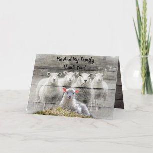 Sheep Flock Baby Lamb Danke Karte