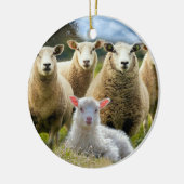 Sheep Flock Baby Lamb Keramik Ornament (Links)